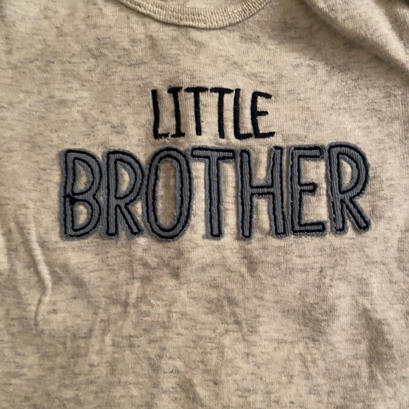 Child of mine little brother tshirt top grey and blue short sleeve - Picture 2 of 4